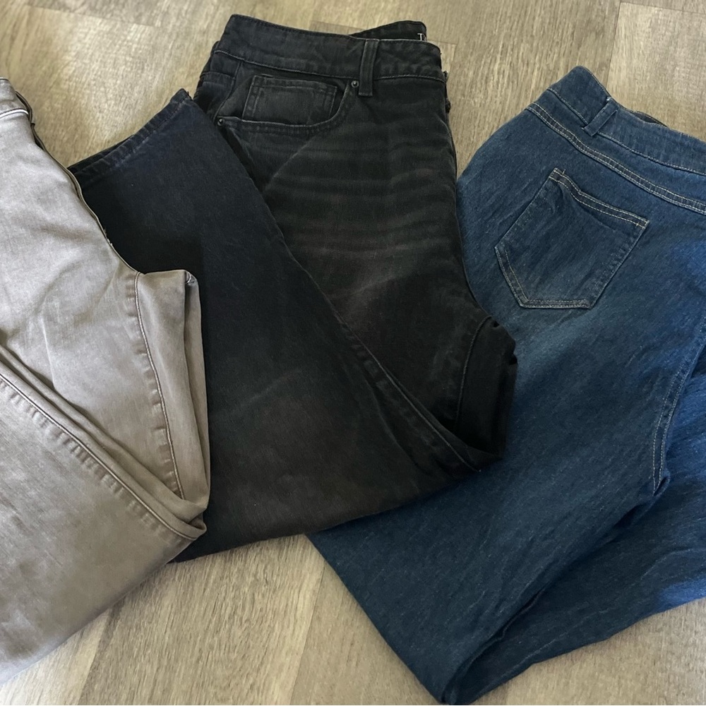3 Assorted Women's Skinny & Wide Leg Jeans Lot #202 ALL WASHED